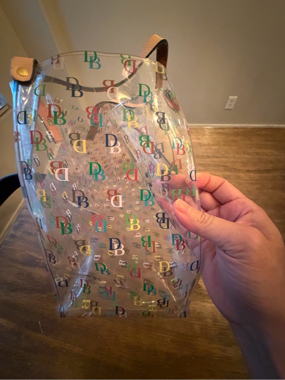 Dooney and Bourke Multicolor Clear XL shopper tan leather Signature - Picture 3 of 13